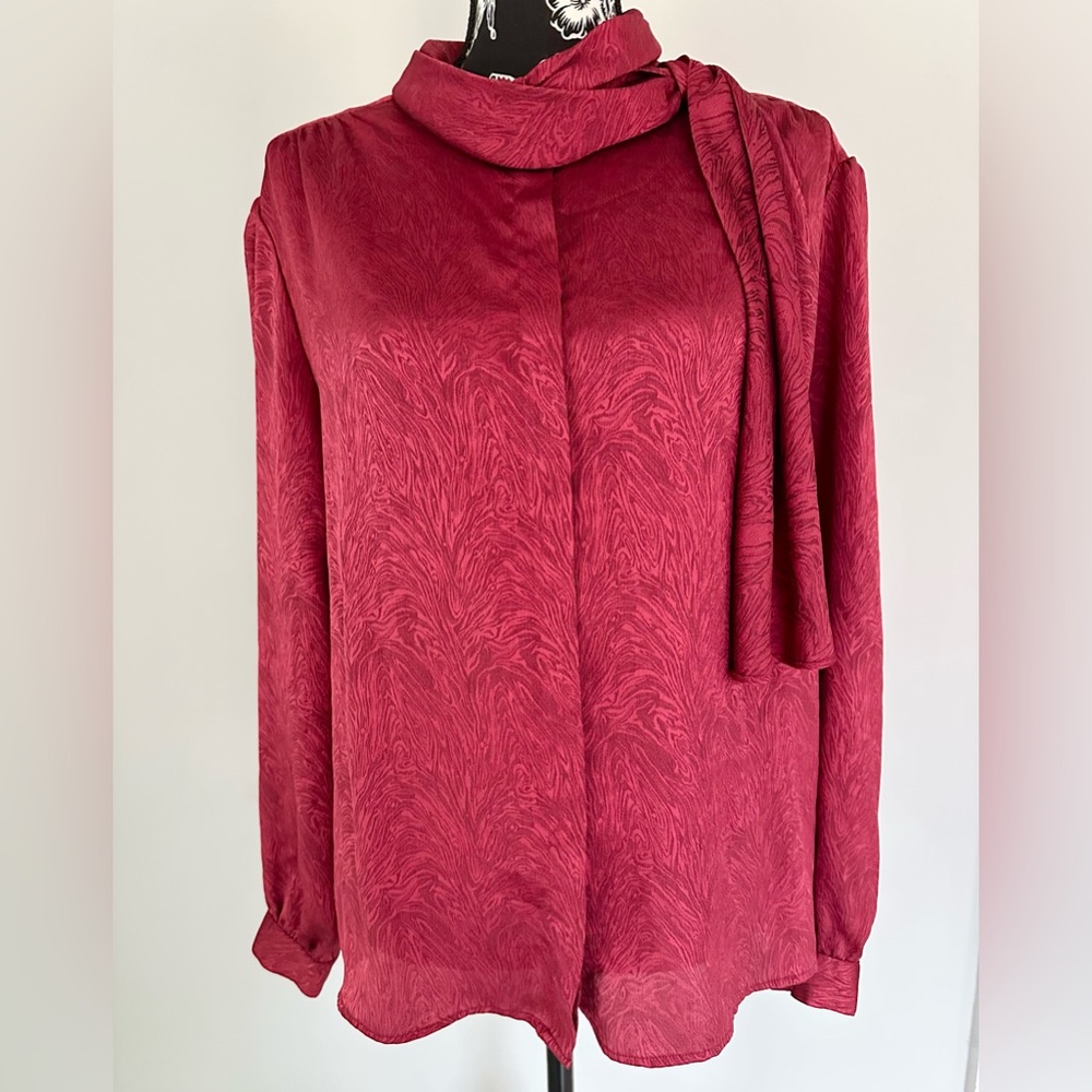 Vintage red patterned blouse